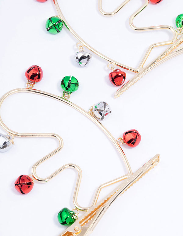 Gold Reindeer Antlers Claw Clip