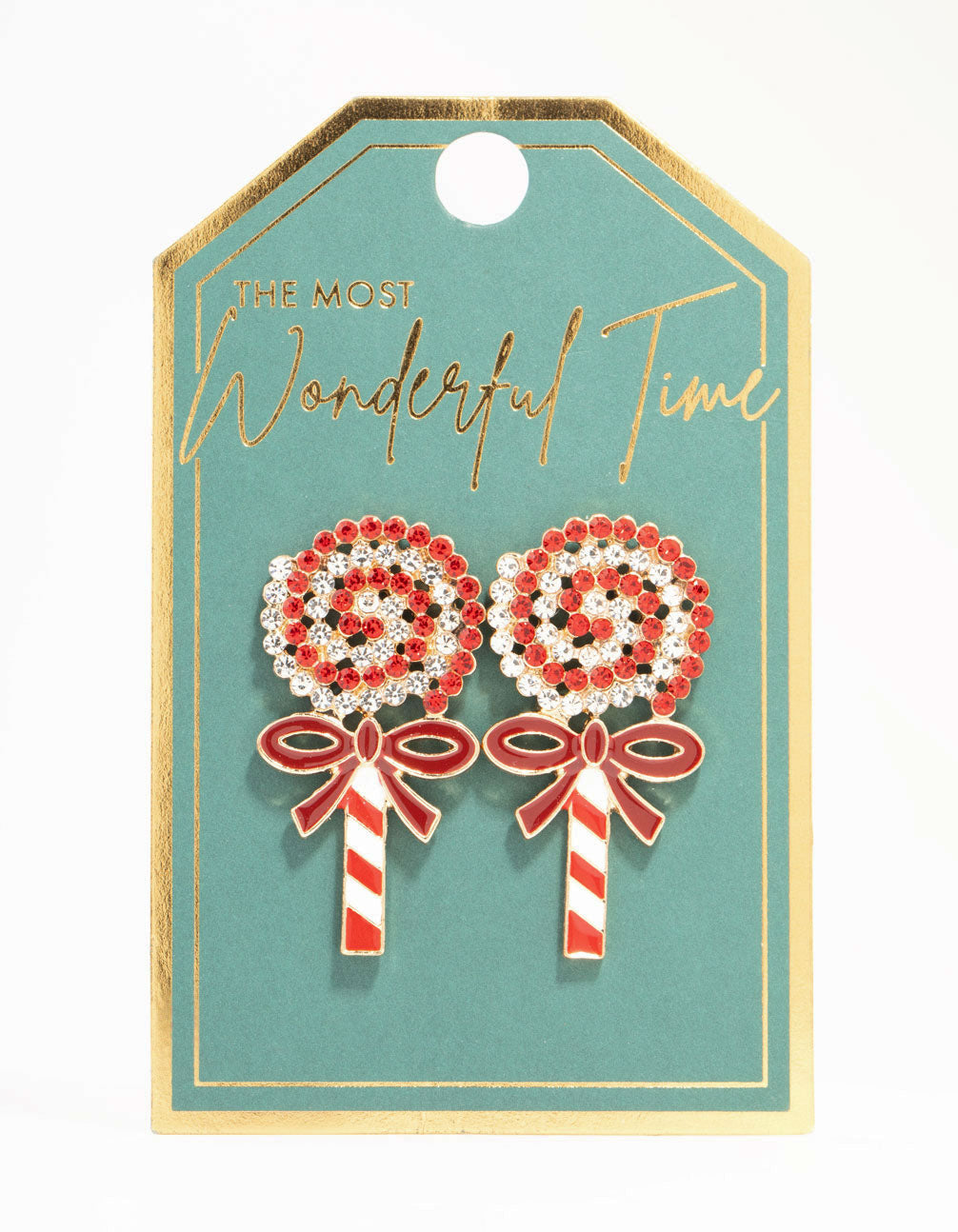 Red Lollypop Swirl Stud Earrings