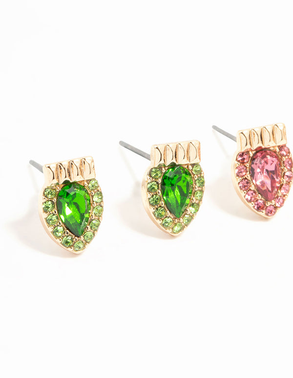 Multicoloured Ornate Lights Stud Earrings 3-Pack