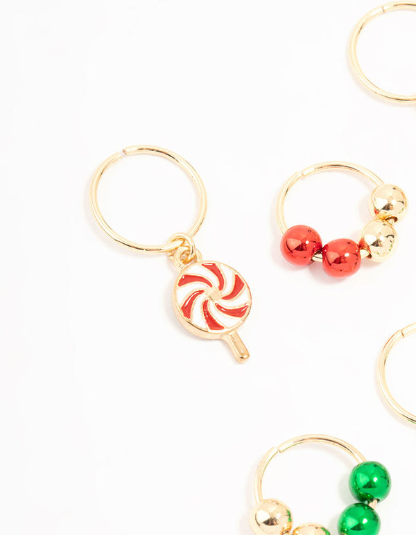 Gold Mixed Festive Hair Charms 8-Pack