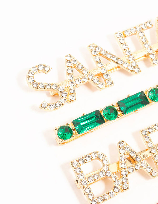 Santa Baby Hair Clips 4-Pack