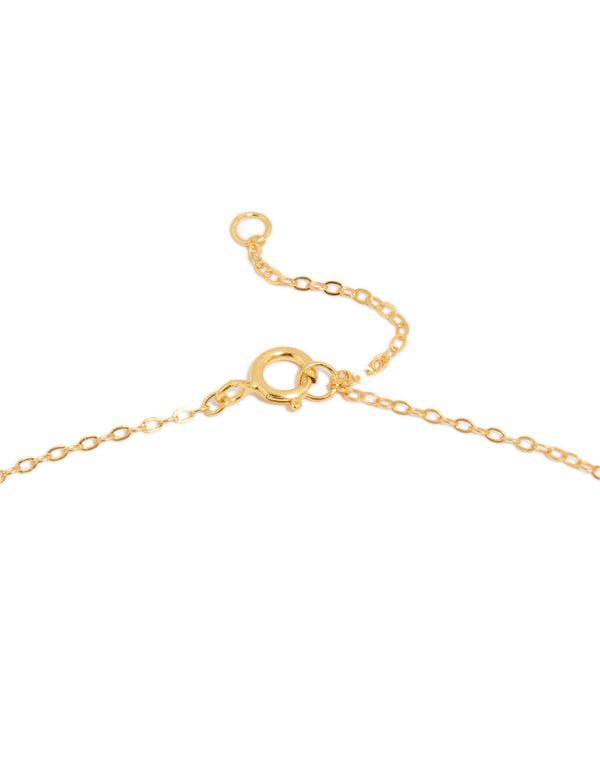 Gold Plated Sterling Silver Double Heart Cubic Zirconia Necklace