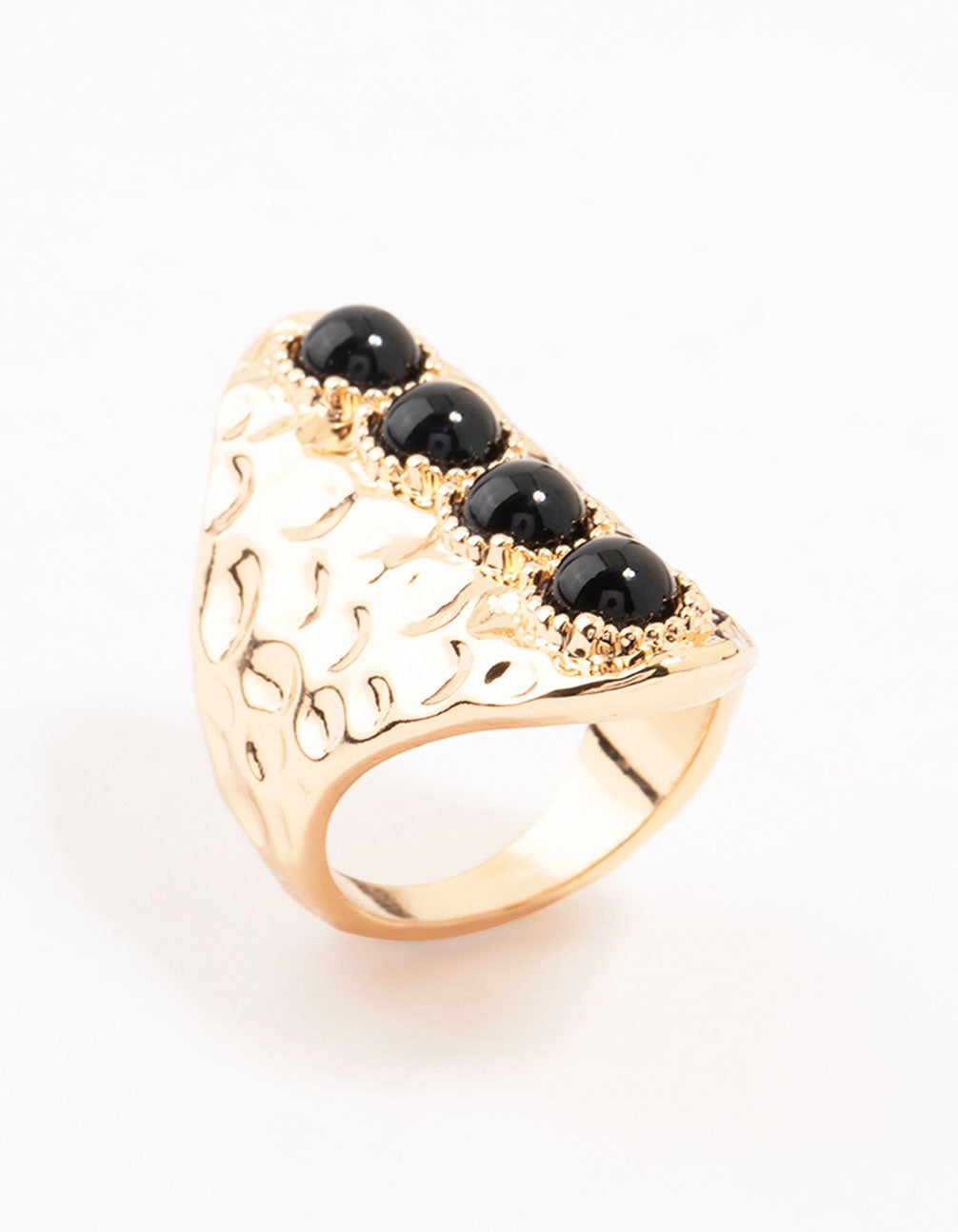 Black & Gold Molten Linear Ring