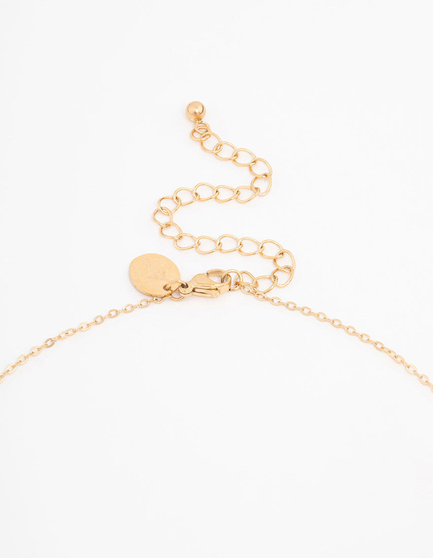 Waterproof Gold Plated Stainless Steel Pendant Heart Necklace