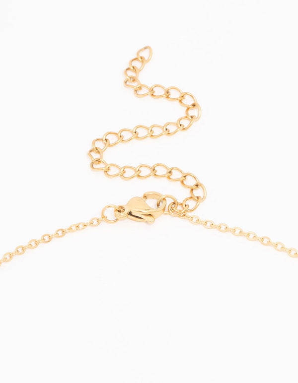 Waterproof Gold Plated Stainless Steel Crystal Star Pendant Necklace