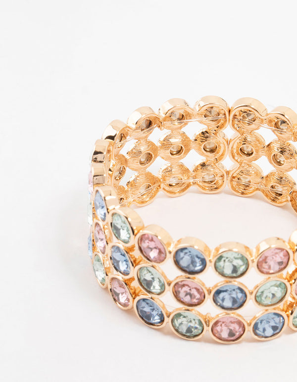 Multirow Stone Adjustable Bracelet