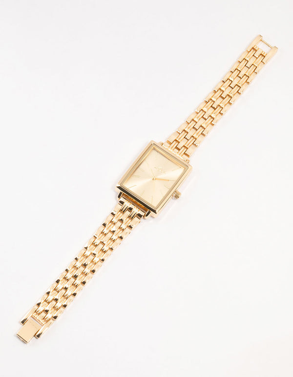 Gold Rectangle Watch