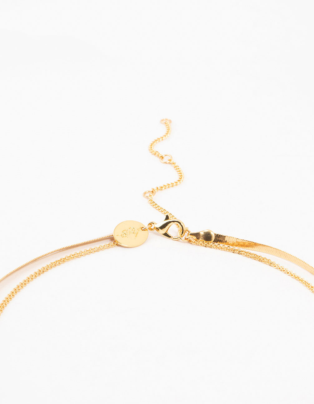 Gold Plated Snake & Diamante Crystal Layered Necklace