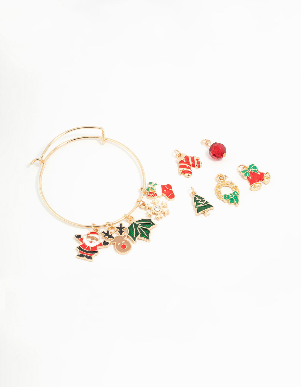 Kids Gold Xmas Make Your Own Stacking Charm Bracelet