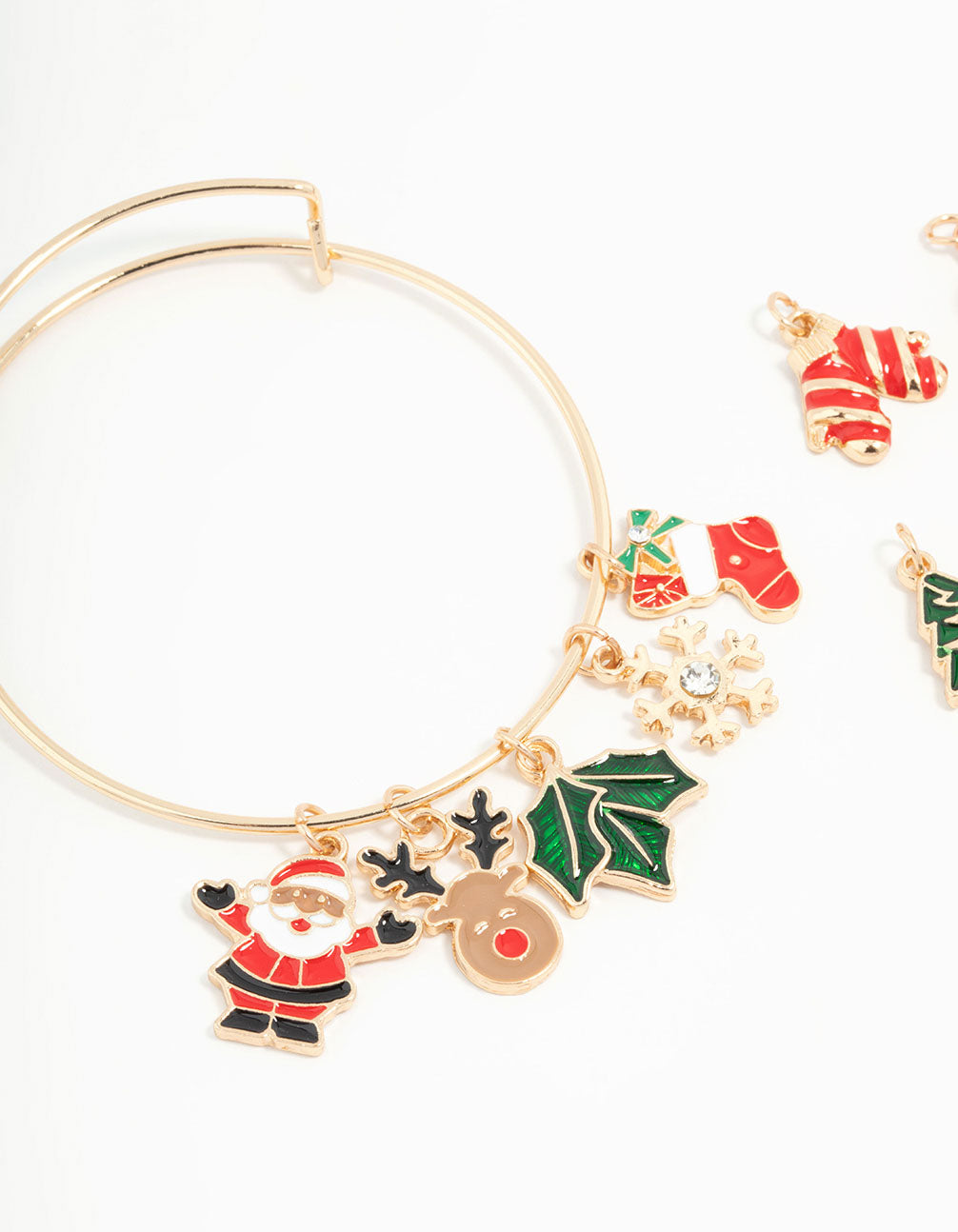 Kids Gold Xmas Make Your Own Stacking Charm Bracelet
