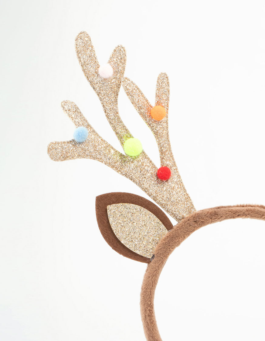 Kids Glittery Reindeer Antler Headband