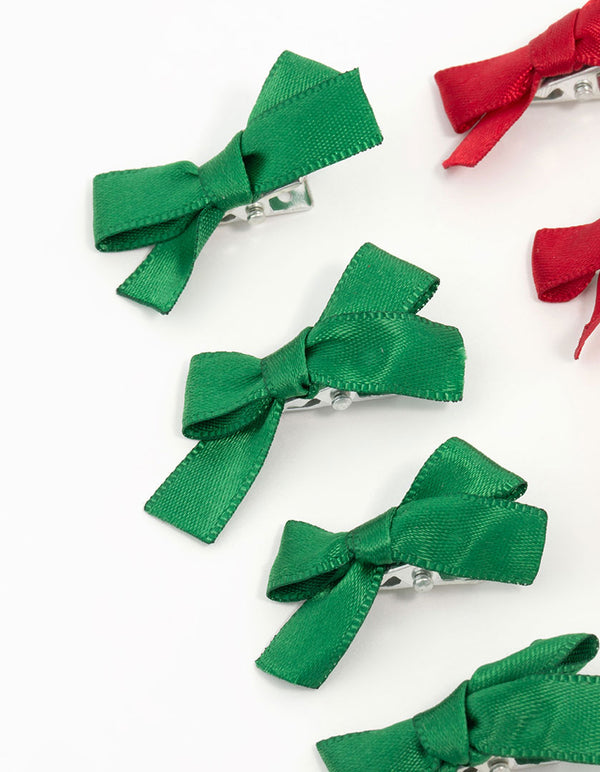 Kids Fabric Bow Hair Clips 8-Pack