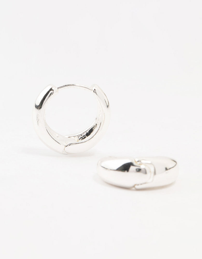 Silver Mixed Simple Stud & Hoop Earrings 3-Pack