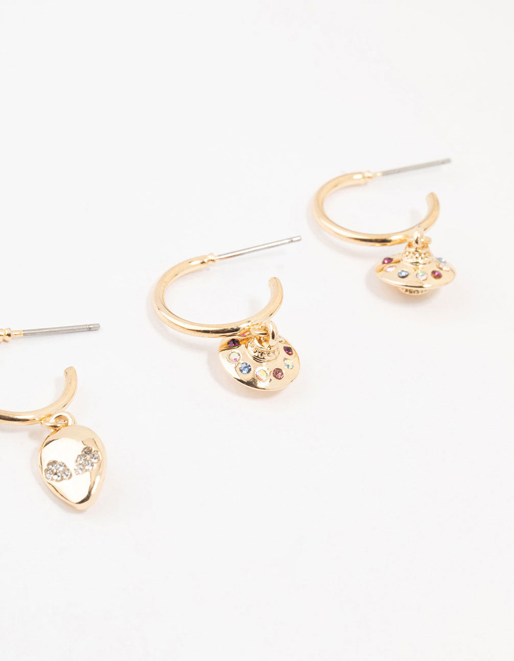 Gold Alien Spacer Earrings 4-Pack