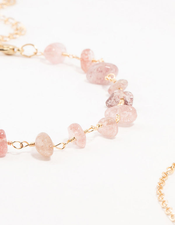 Gold Mixed Shards Anklets 3-Pack