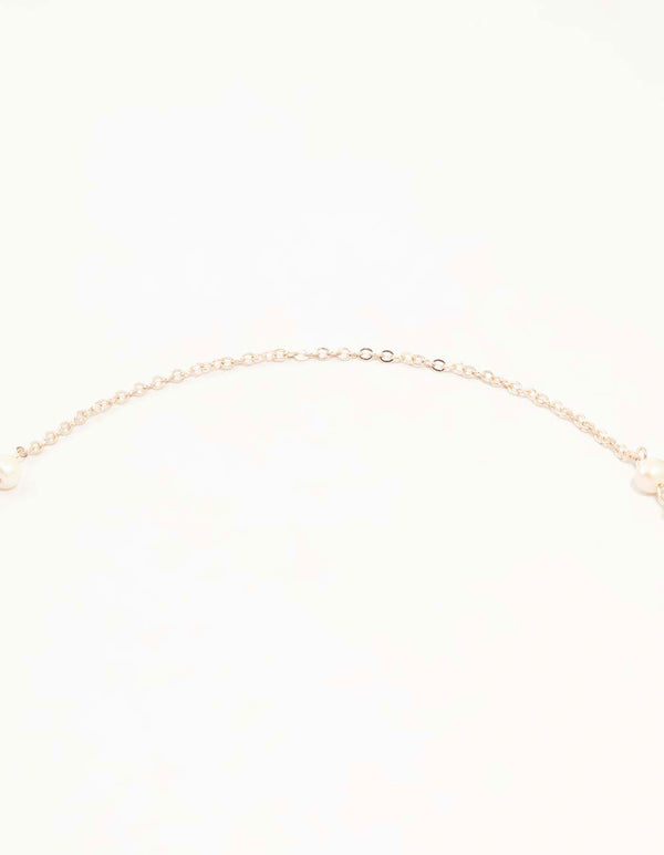Rose Gold Freshwater Pearl Drop T&O Necklace