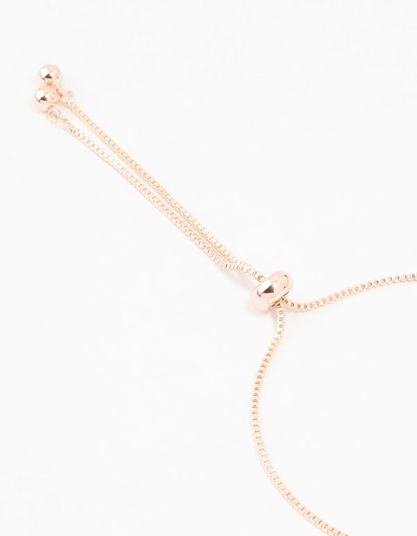 Rose Gold Cubic Zirconia Flower & Vine Toggle Bracelet