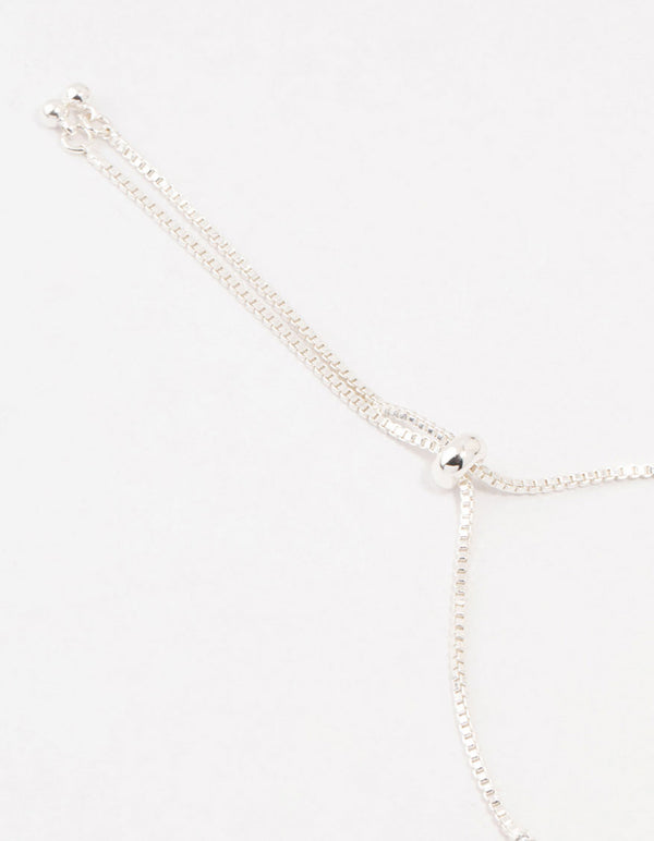 Silver Pave Purple Cubic Zirconia Halo Heart Toggle Bracelet