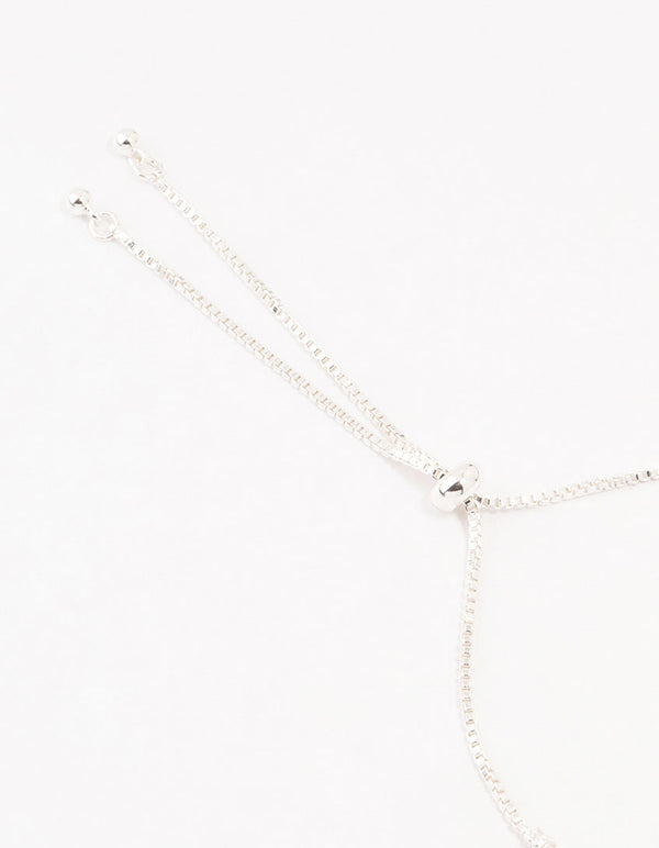 Silver Blue Heart Cubic Zirconia Tennis Bracelet