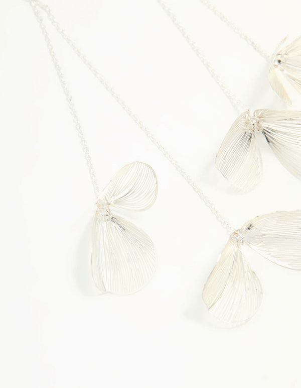 Silver Lazercut Leaf Drop Earrings