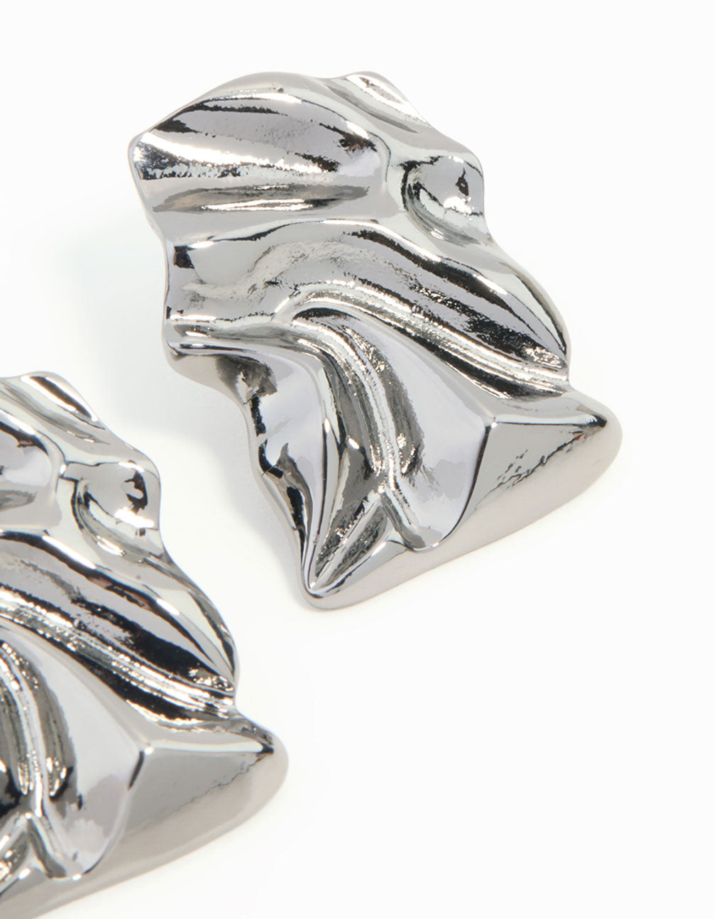Gunmetal Wrapped Molten Stud Earrings