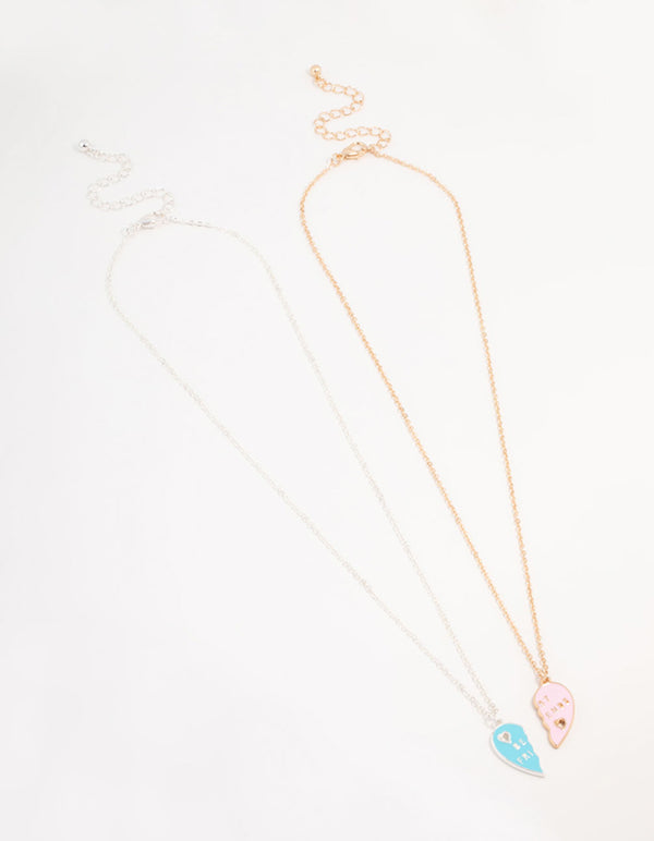 Pink & Blue Best Friend Necklaces 2-Pack