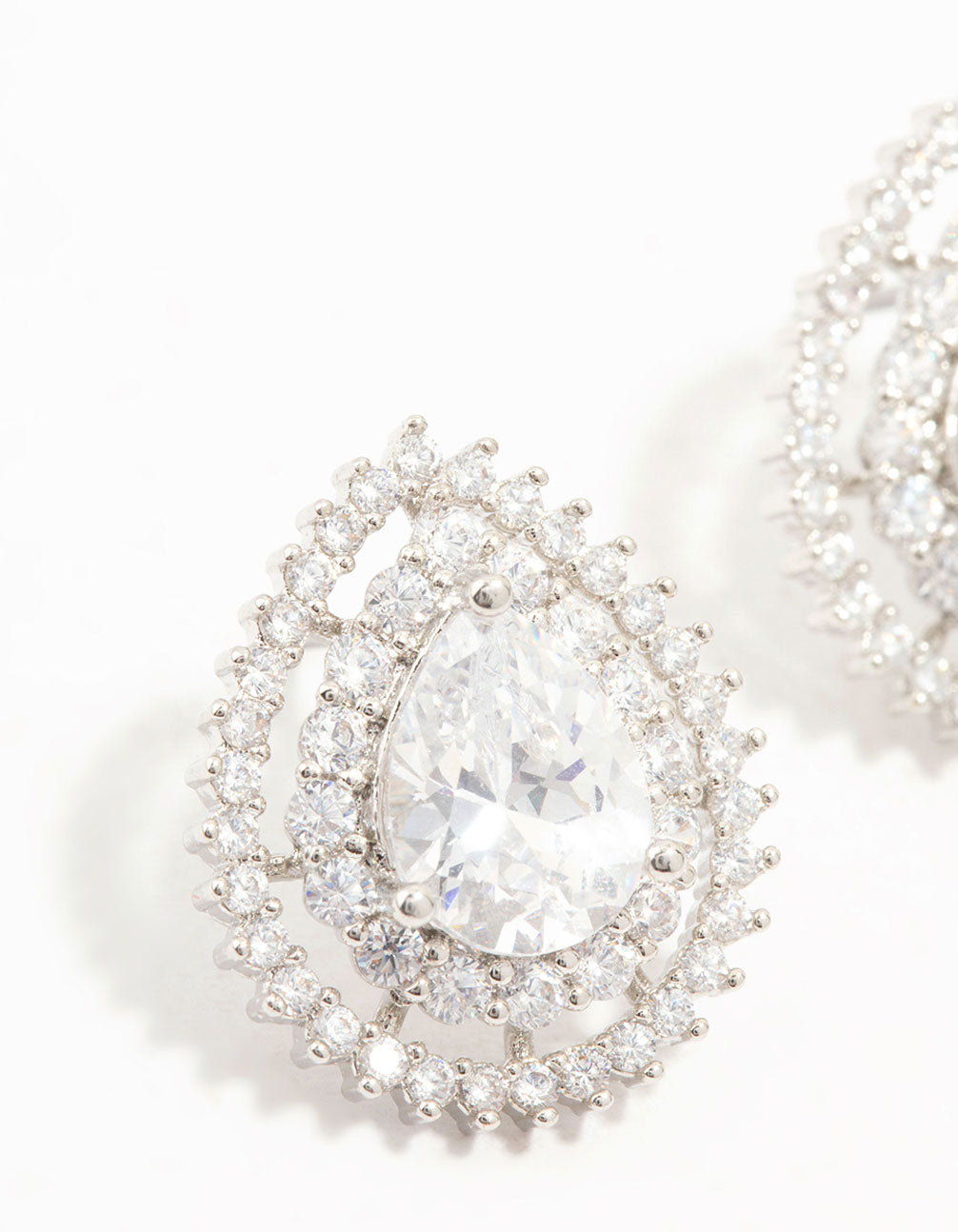 Silver Diamante Snowflake & Pearl Drop Earrings
