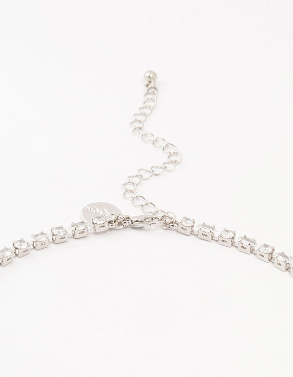 Silver Cubic Zirconia Y-Necklace