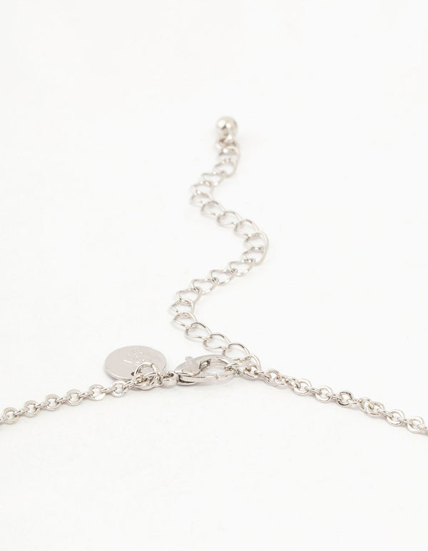 Silver Cubic Zirconia Vine Y-Necklace