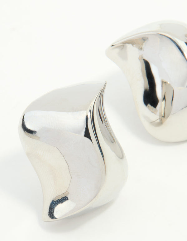 Silver Small Swirl Stud Earrings