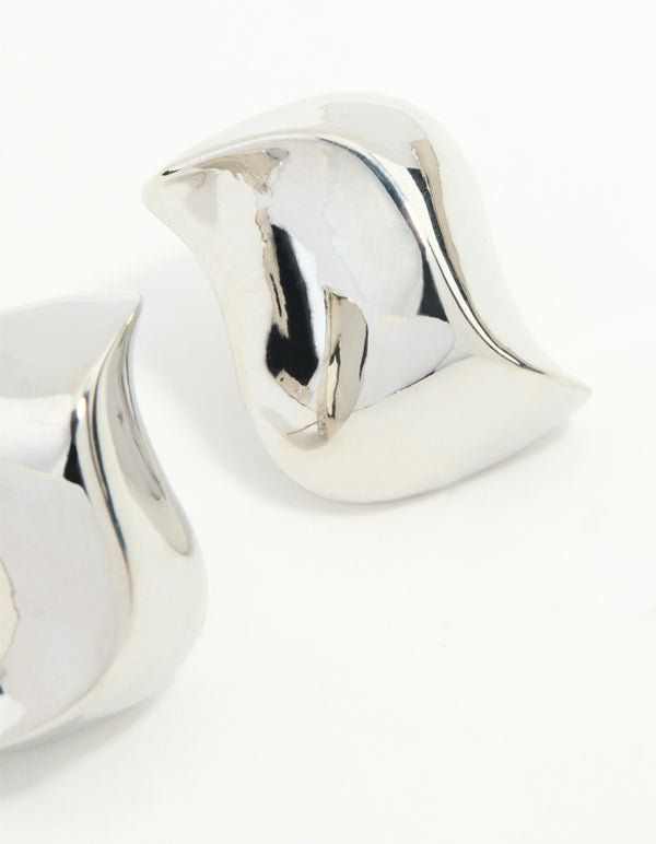 Silver Small Swirl Stud Earrings