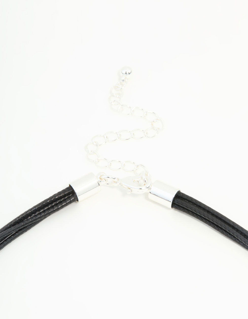 Gold & Silver Textured Pendant Cord Necklace