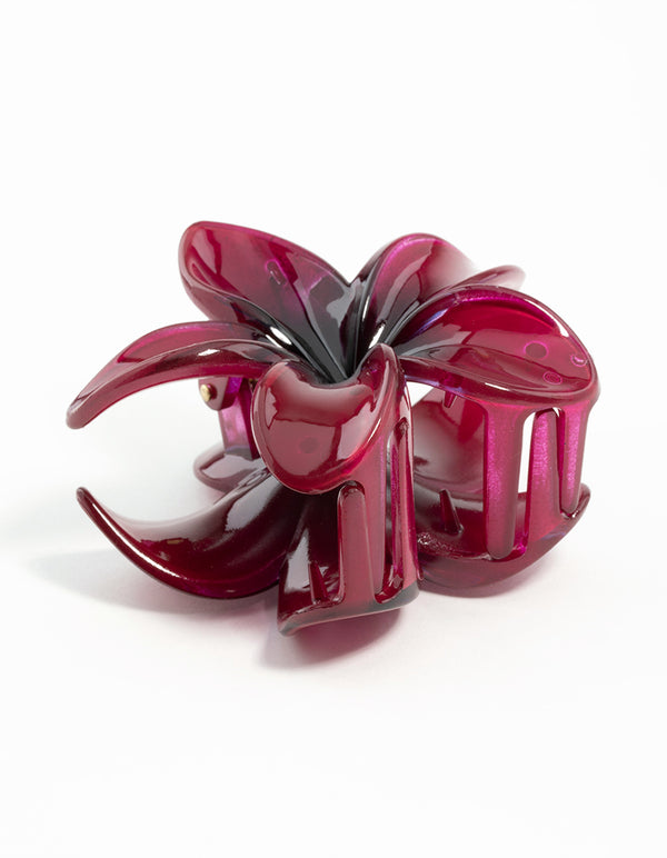 Burgundy Ombre Hibiscus Claw Clip