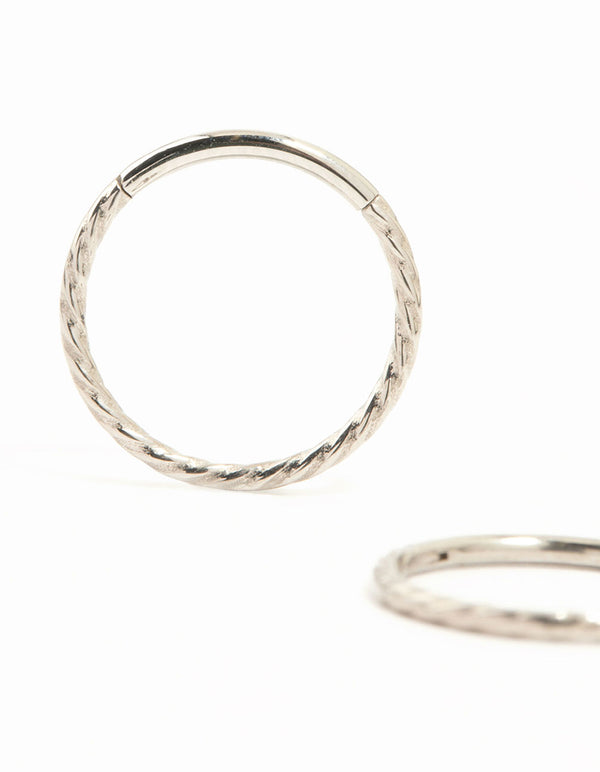 Titanium Rope Sleeper Earrings 12 mm