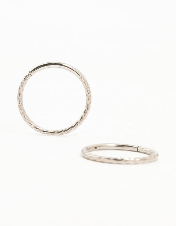 Titanium Rope Sleeper Earrings 12 mm