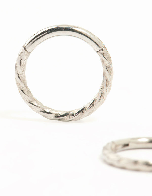 Titanium Twisted Sleeper Earrings 8 mm