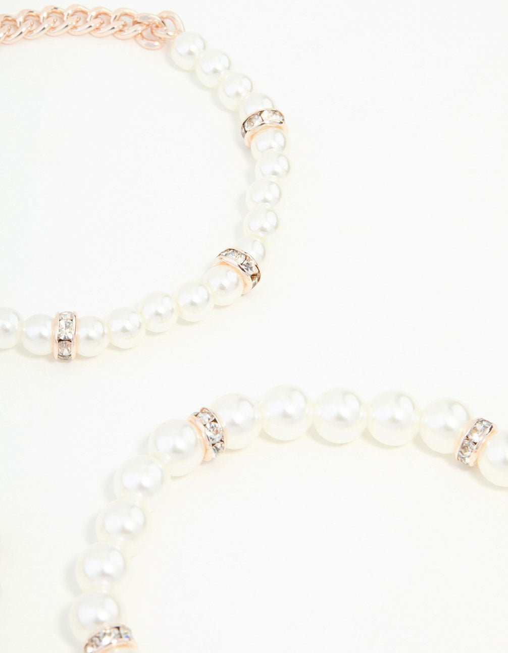 Rose Gold & Pearl Bracelets Stretch Bracelets 3-Pack