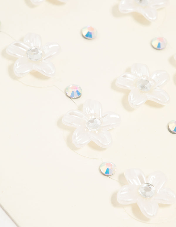 Pearlised Flower Hair Gems