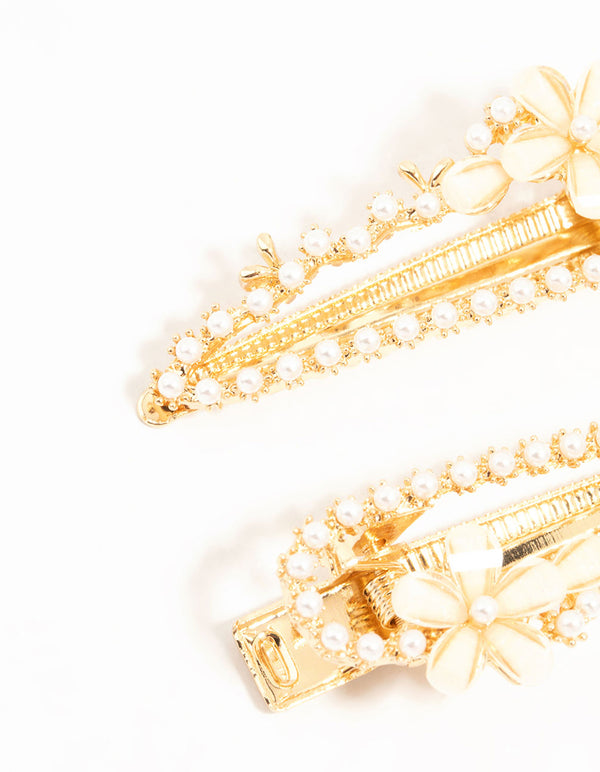 Pearl & Flower Clips 2-Pack