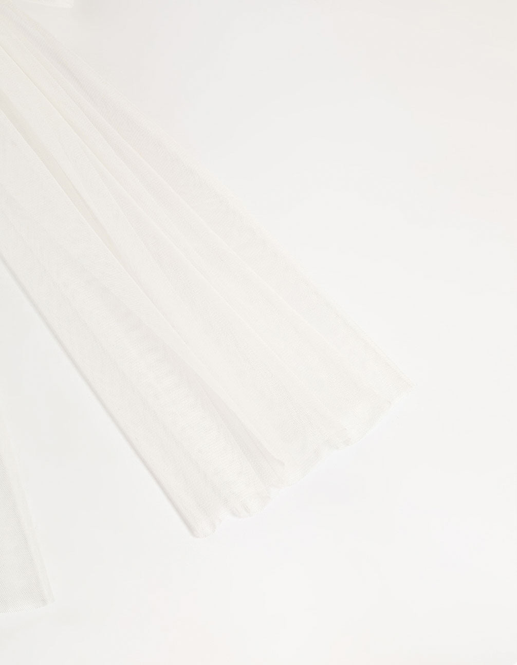White Tulle Fabric Bow Clip