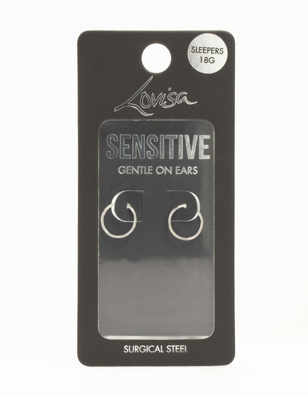 Surgical Steel Medium Sleeper Earrings 10 mm