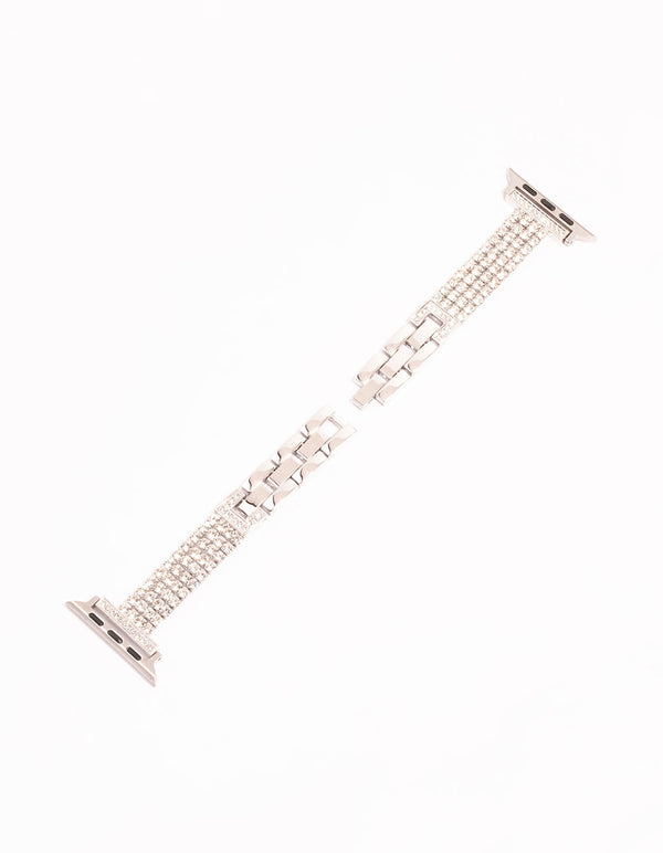 Silver & Diamante Watch Strap 42/44/45