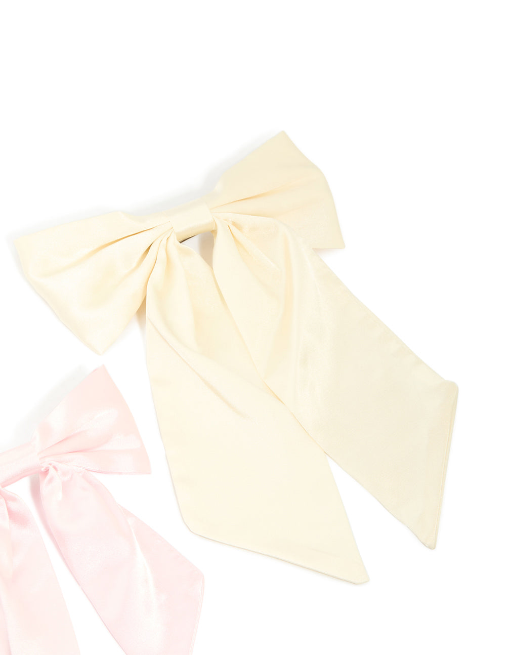 Cream & White Fabric Classic Bows 2-Pack