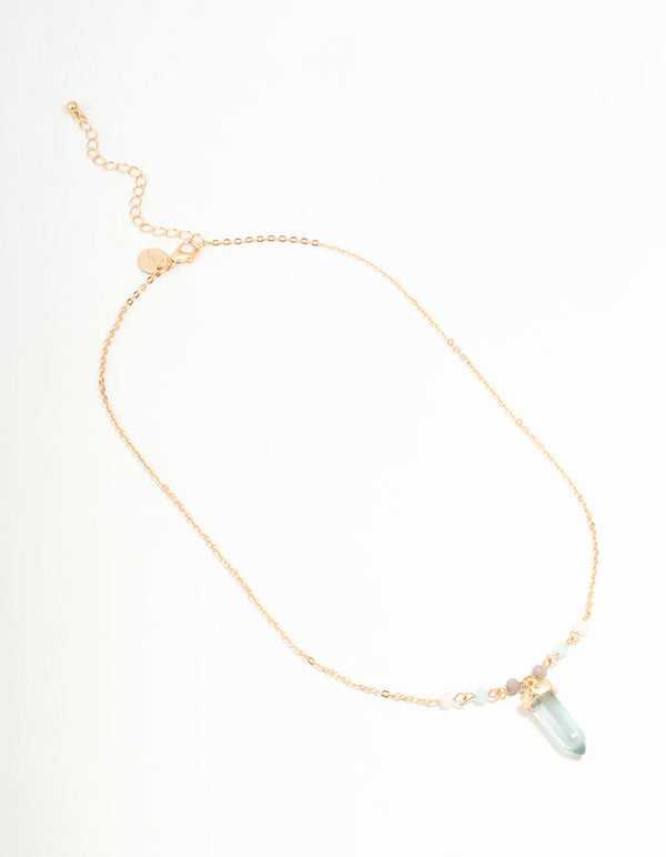 Blue Bead Shard Necklace