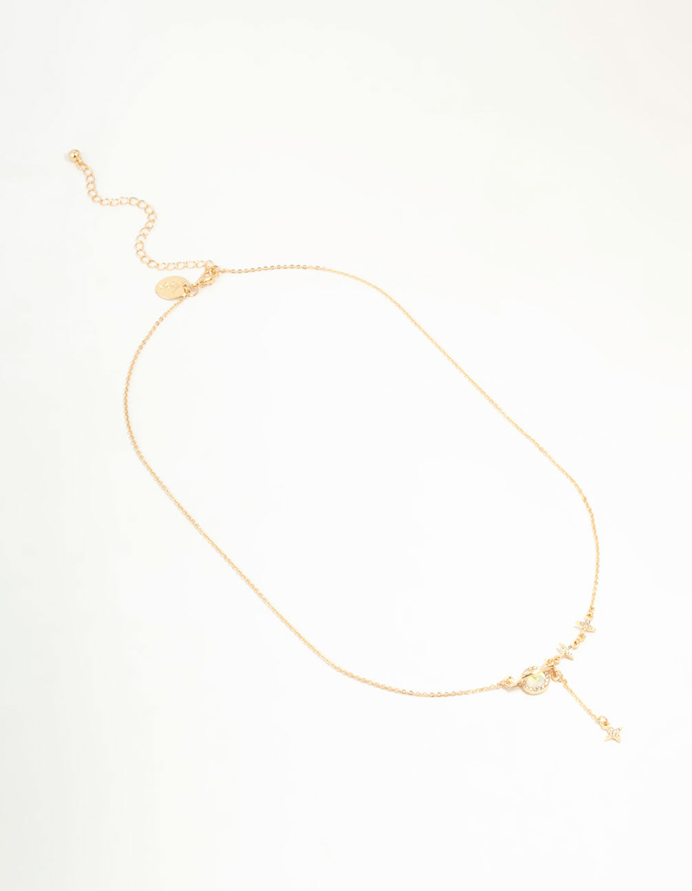 Gold Diamante Planet & Stars Y-Necklace