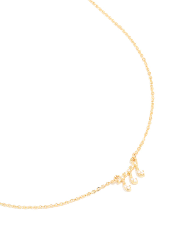 Gold Plated Cubic Zirconia 777 Angel Number Necklace
