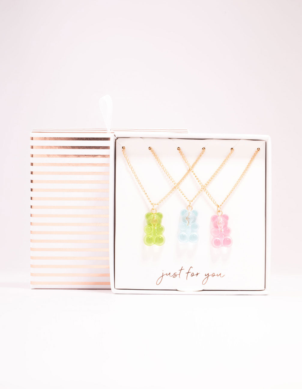 Pastel Acrylic Gummy Bear Necklaces 3-Pack