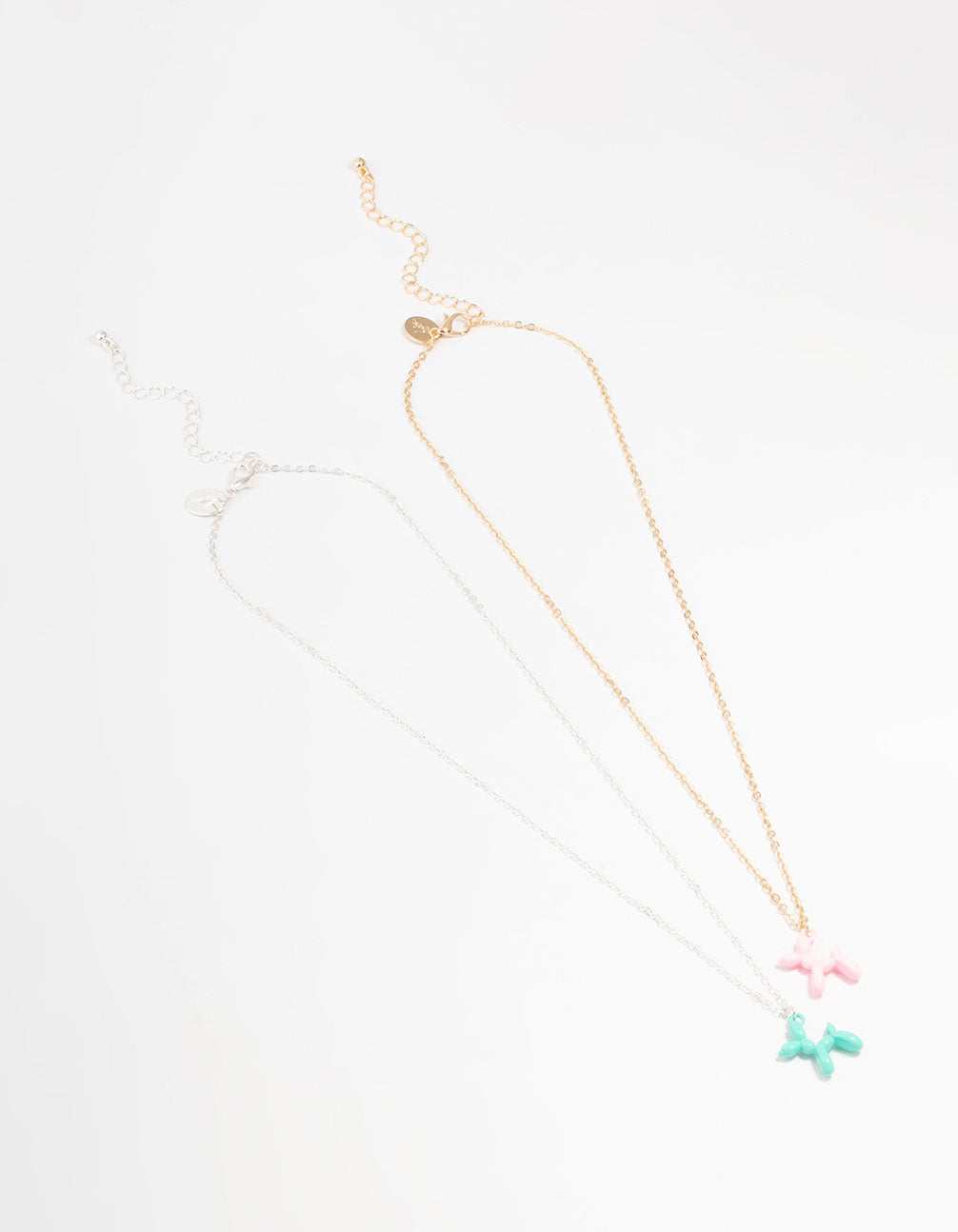 Mixed Metals Bubble Dog Necklaces 2-Pack