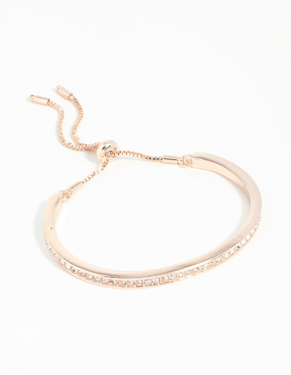 Rose Gold Diamante Toggle Bracelet