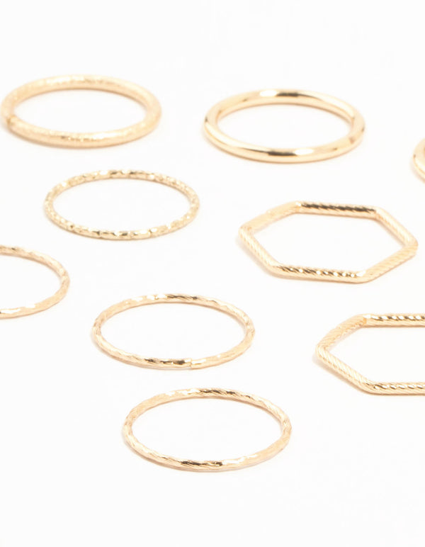 Gold Thin & Simple Rings 12-Pack
